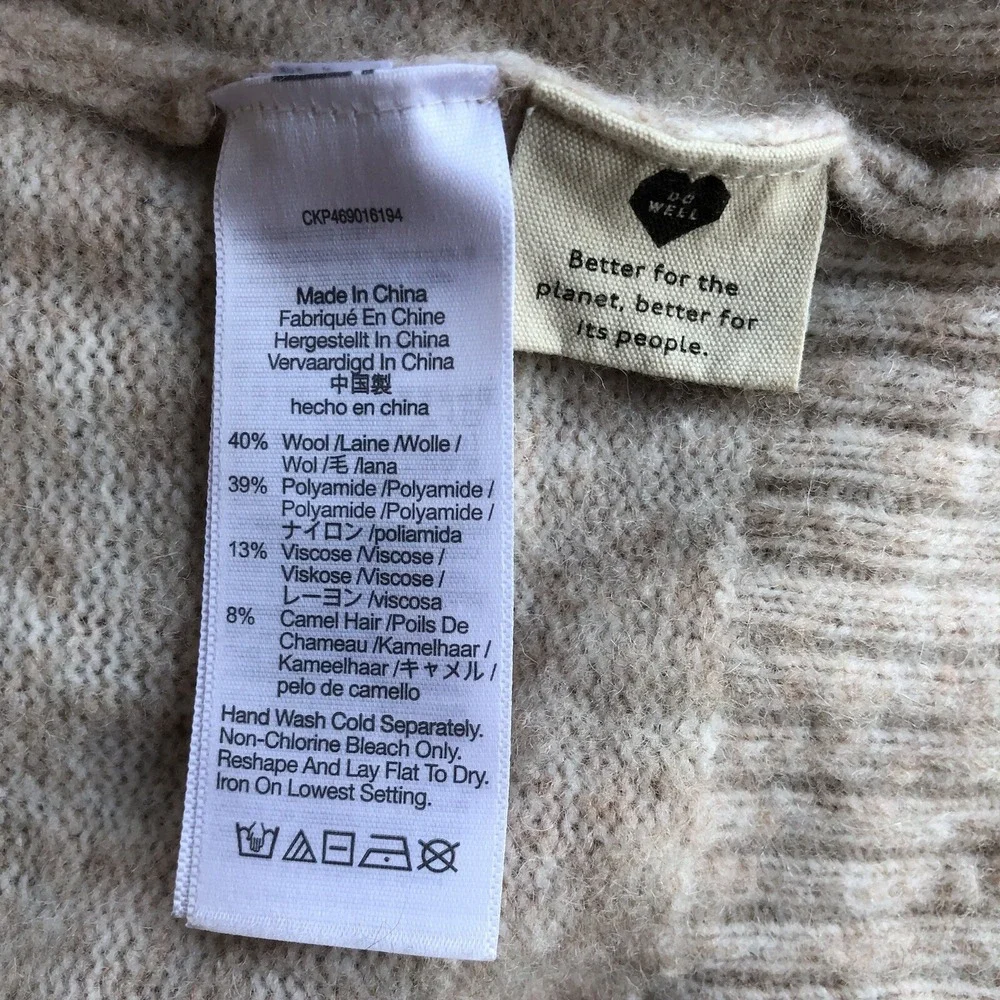 Madewell Cedarbrook Pullover Sweater Women Size XXS Colorblock Heather Wool Knit